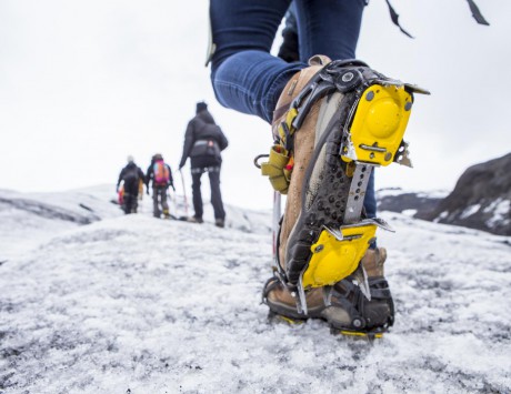 Marche sur le glacier Solheimajökull