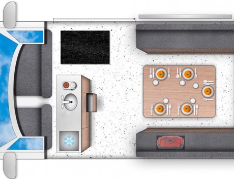 Média réf. 2166 (2/6): Camper Easy Big (Renault Trafic ou equivalent) : Transport 4 personnes et couchage 2 adultes + 2 enf